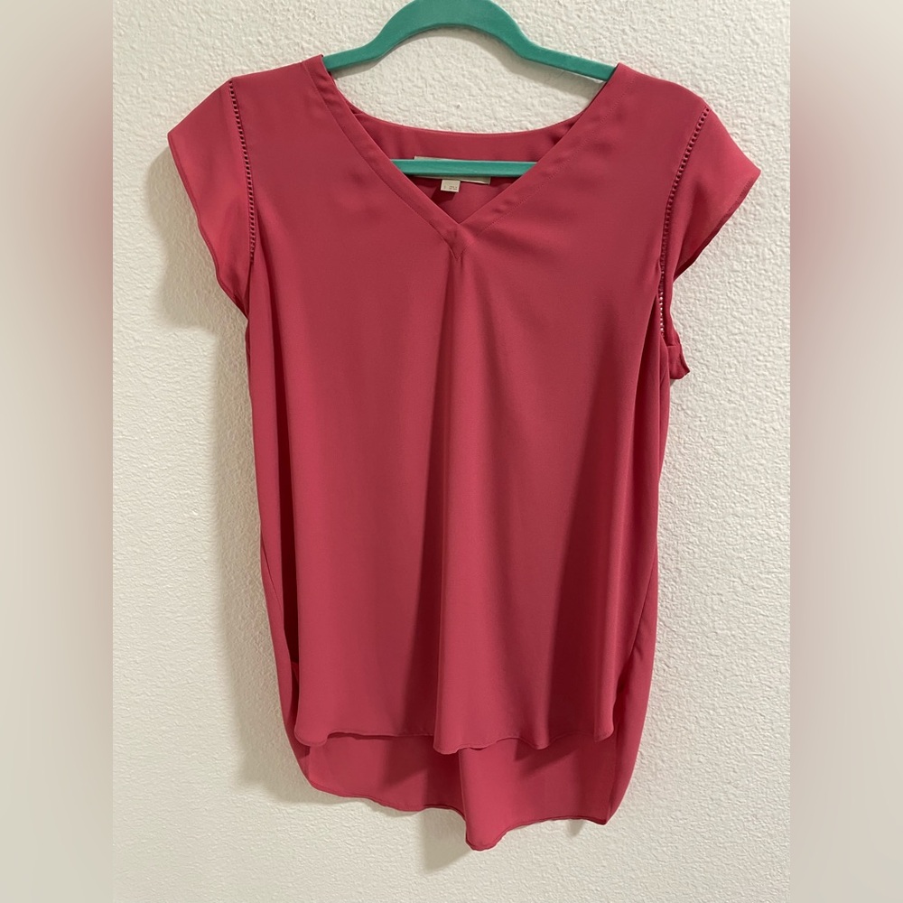 LOFT V-Neck muted Pink Blouse